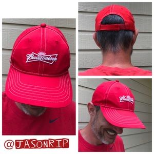 Budweiser Red Classic Hat OS Like New/ never worn